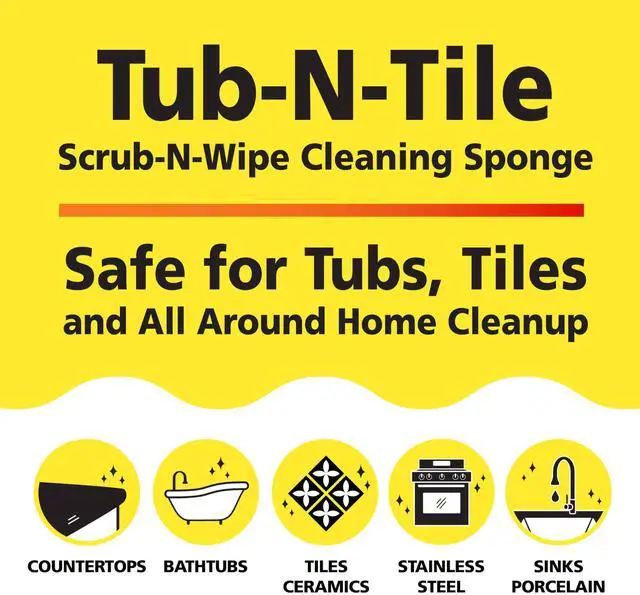 Alt view image 4 of 6 - Large, 6-Pack, Microfiber, Scrub-N-Wipe Pad, Multi-Surface, Non-Scratch, Dual-Sided, Scrubber for Tubs, Tiles, Sinks Machine Washable, Durable Kitchen Sponge