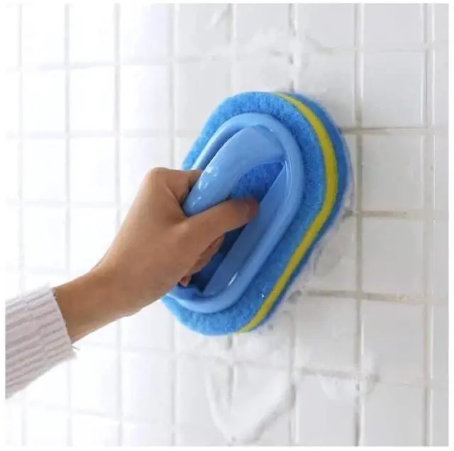 Main image of Cleaning Brush for Bathroom Kitchen Bathtub Toilet Cleaner All Purpose Shower Sponge Scrubbing Brush with Ergonomic Handle