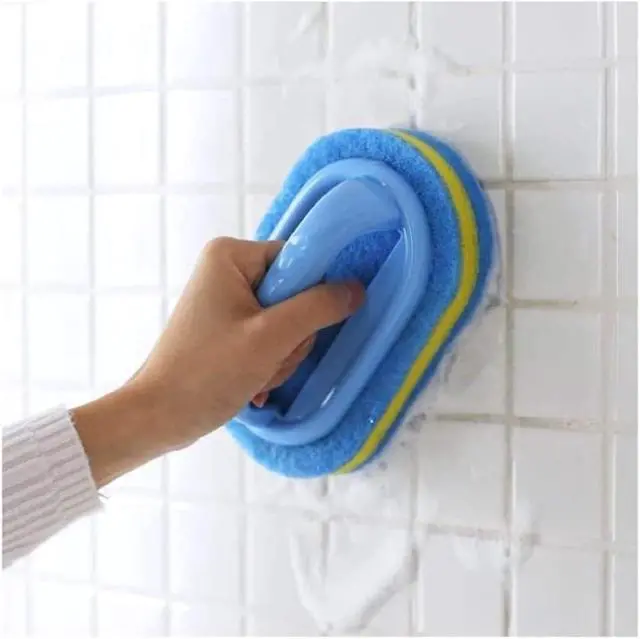 Alt view image 7 of 7 - Cleaning Brush for Bathroom Kitchen Bathtub Toilet Cleaner All Purpose Shower Sponge Scrubbing Brush with Ergonomic Handle