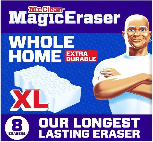 Main image of Magic Eraser Sponge, All Purpose Cleaner, Long Lasting Cleaning Scrubber, Wall, Sneaker, Oven, Kitchen, Bathroom, Shower Cleaner, Cleaning Supplies, Whole Home Extra Durable XL, 8ct