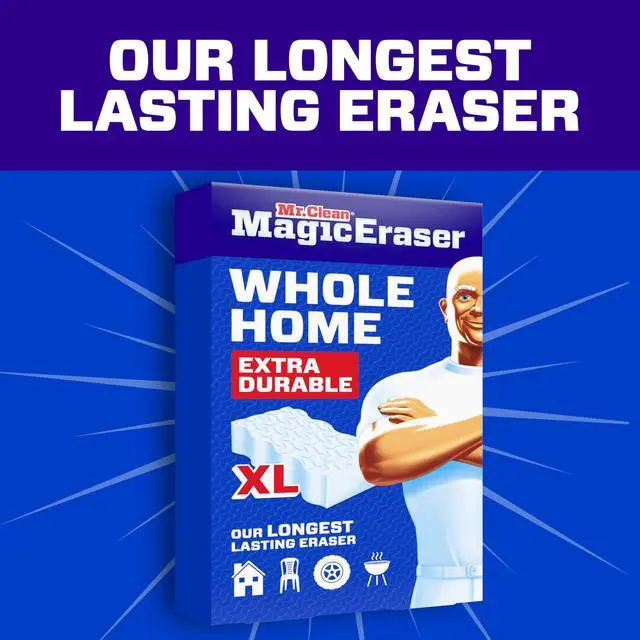 Alt view image 2 of 7 - Magic Eraser Sponge, All Purpose Cleaner, Long Lasting Cleaning Scrubber, Wall, Sneaker, Oven, Kitchen, Bathroom Cleaner, Shower Cleaning Supplies, Whole Home Extra Durable XL, 6ct