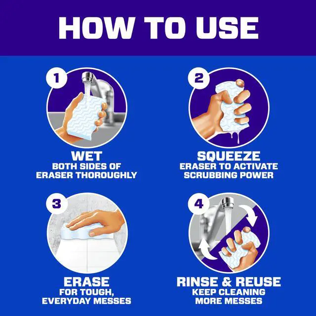 Alt view image 7 of 7 - Magic Eraser Sponge, All Purpose Cleaner, Long Lasting Cleaning Scrubber, Wall, Sneaker, Oven, Kitchen, Bathroom Cleaner, Shower Cleaning Supplies, Whole Home Extra Durable XL, 6ct