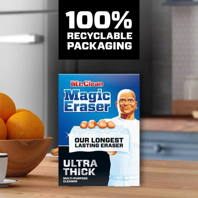 Alt view image 7 of 7 - Magic Eraser Sponge, All Purpose Cleaner, Long Lasting Cleaning Scrubber, Wall Cleaner, Sneaker Cleaner, Oven Cleaner, Kitchen, Bathroom, Shower Cleaning Supplies, Ultra Thick, 5ct