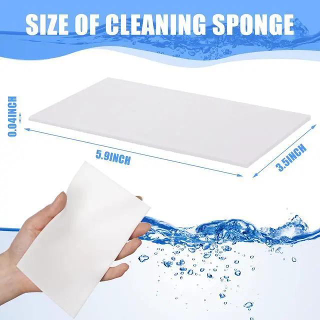 Alt view image 2 of 7 - 100 Pack Eraser Sheets Sponge Disposable Thin Cleaning Melamine Sheets Foam Sponge Pads Home Eraser Wipes for Kitchen Shoe Furniture Bathroom Shower Cleaner