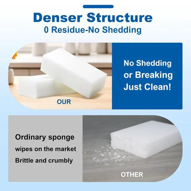 Alt view image 3 of 7 - Extra-Thick Melamine Sponge Erasers, 3.94 x 2.76 x 1.18 in, 50 Count