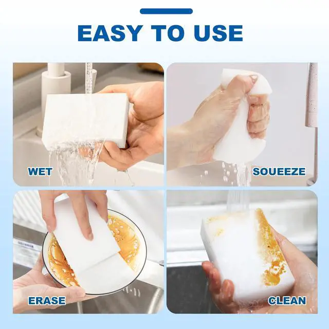 Alt view image 6 of 7 - Extra-Thick Melamine Sponge Erasers, 3.94 x 2.76 x 1.18 in, 50 Count