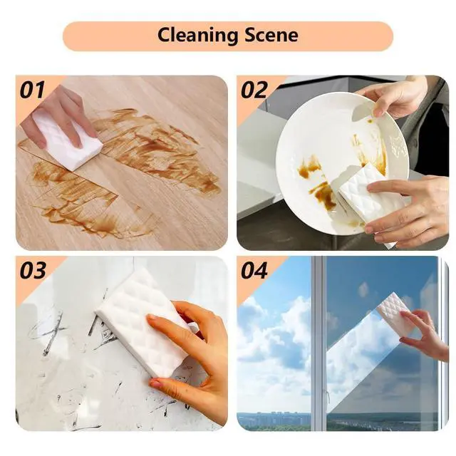 Alt view image 3 of 6 - Magic Cleaning Sponge Eraser, 20 Pack Melamine Sponges 2X Density