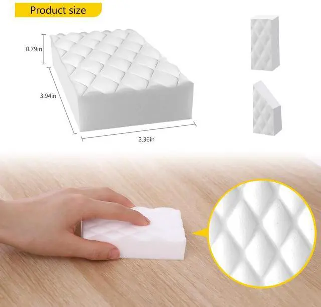 Alt view image 6 of 6 - Magic Cleaning Sponge Eraser, 20 Pack Melamine Sponges 2X Density