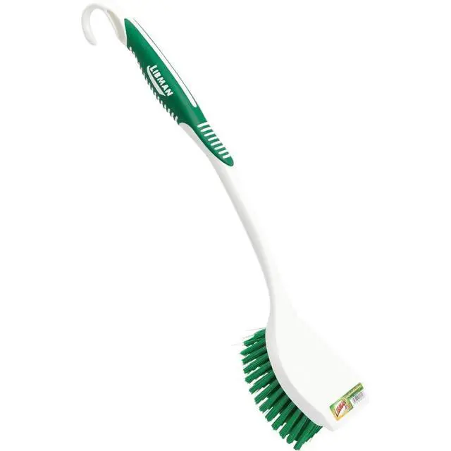 Alt view image 2 of 4 - Long Handle Scrub Brush - Item Model Number: 00010 - Ergonomic Rubber Grip Won't Slip When Wet.