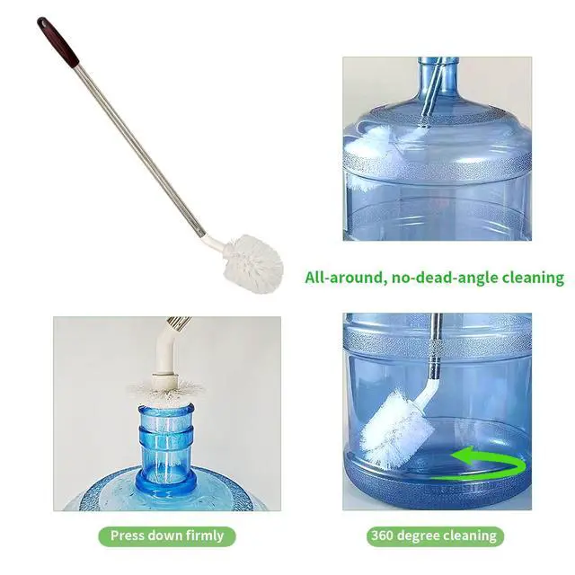 Alt view image 3 of 7 - 2-Pack Bucket Brush, Bottle Brush for Cleaning Extra Long Bottles, Gallon Jug Cleaner, Water Bottle Cleaner.