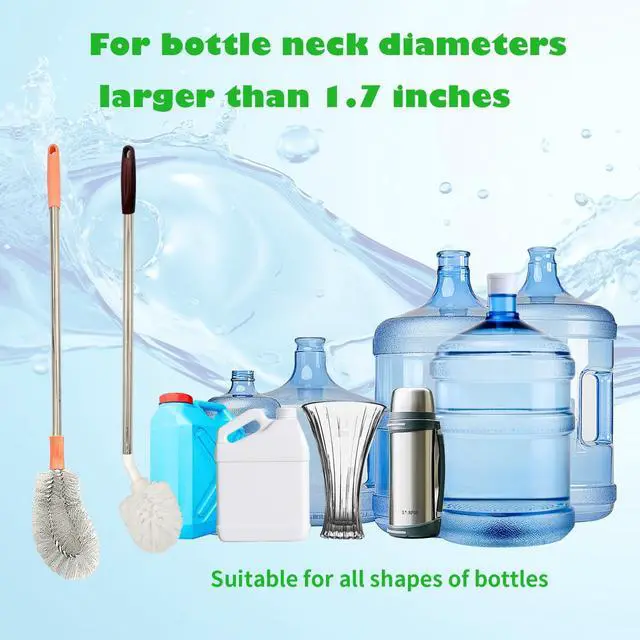 Alt view image 4 of 7 - 2-Pack Bucket Brush, Bottle Brush for Cleaning Extra Long Bottles, Gallon Jug Cleaner, Water Bottle Cleaner.