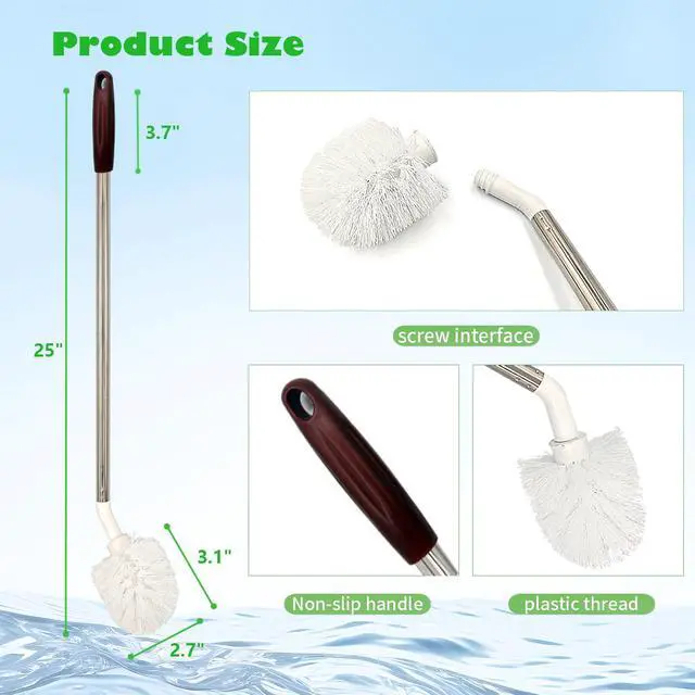 Alt view image 6 of 7 - 2-Pack Bucket Brush, Bottle Brush for Cleaning Extra Long Bottles, Gallon Jug Cleaner, Water Bottle Cleaner.