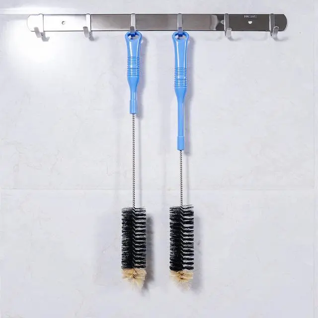 Alt view image 7 of 7 - Bottle Cleaning Brush, 17 Inches Extra Long Handle Water Bottle Brush, Flexible Bendable Cleaner for Washing Narrow Neck Bottles, Wine Decanter, Kombucha, Pipes, Beer Brewing Supplies, 2 Pack