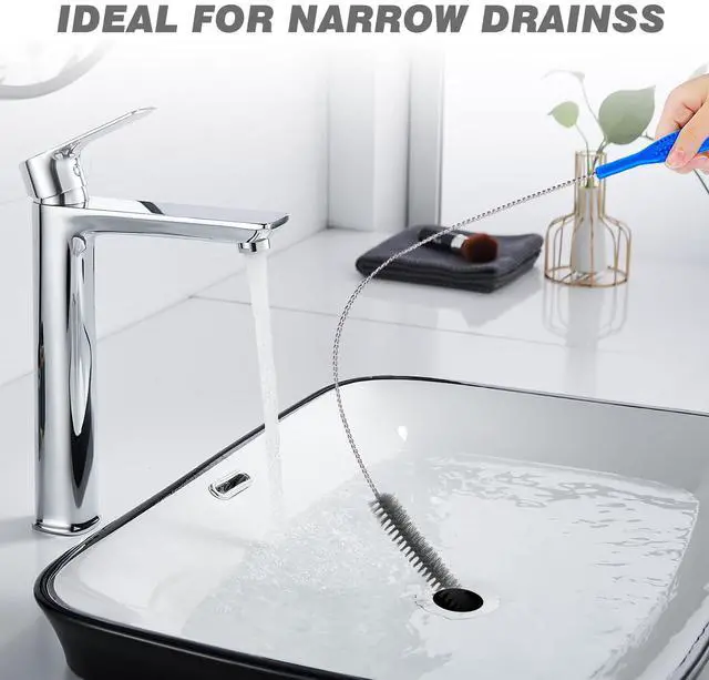 Alt view image 4 of 6 - Refrigerator Coil Cleaning BrushSewer Set Brush Clog Remover,for Toilet, Kitchen Sink, Sewer, Bathroom Bathtub Hair Clogging Cleaning ToolLong Drain Brush
