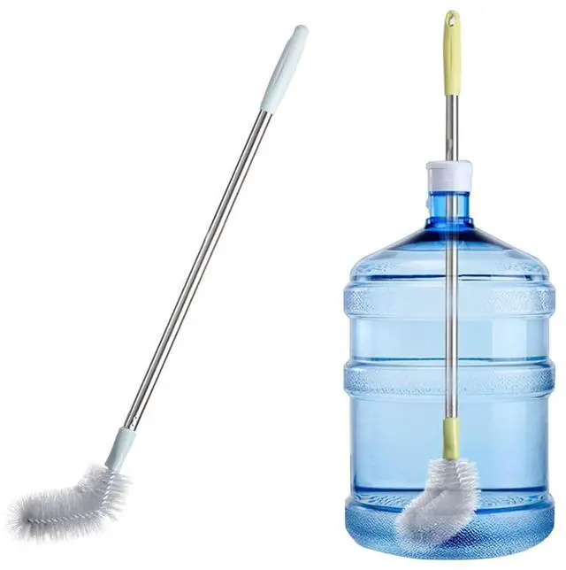 Main image of 2 Pack 28" Long Bottle Brush, 3 & 5 Gallon Bottle Cleaner Brush, Nylon Bristles and Stainless Steel Handle Bendable Replaceable Brush Head Bottle Cleaning Brush