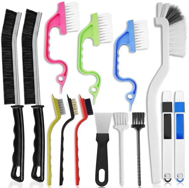 Main image of 14 Pcs Crevice Cleaning Brush Set Hard Bristle Cleaning Tools for Grout, Tile Floors, Gaps & Narrow Spaces Multi-Purpose Grout Scrub Brush for Cleaning Bathroom, Shower, Window Tracks, Kitchen