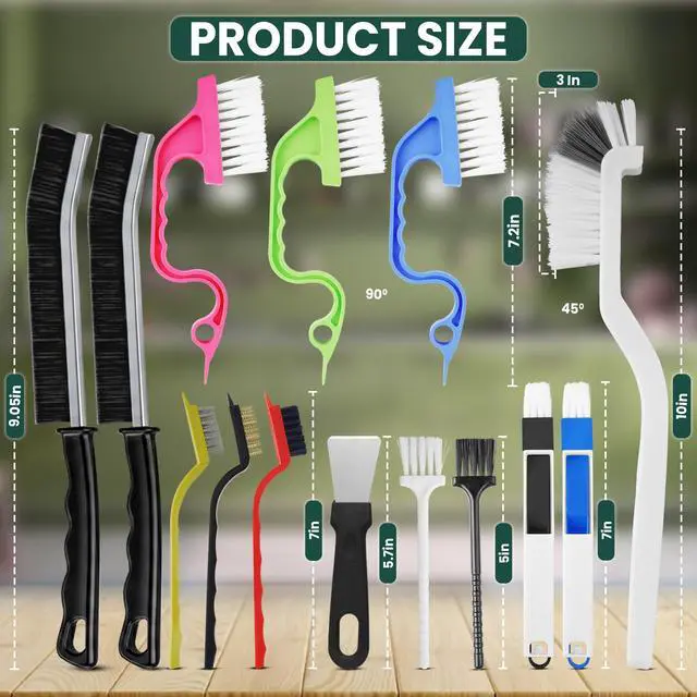 Alt view image 2 of 7 - 14 Pcs Crevice Cleaning Brush Set Hard Bristle Cleaning Tools for Grout, Tile Floors, Gaps & Narrow Spaces Multi-Purpose Grout Scrub Brush for Cleaning Bathroom, Shower, Window Tracks, Kitchen