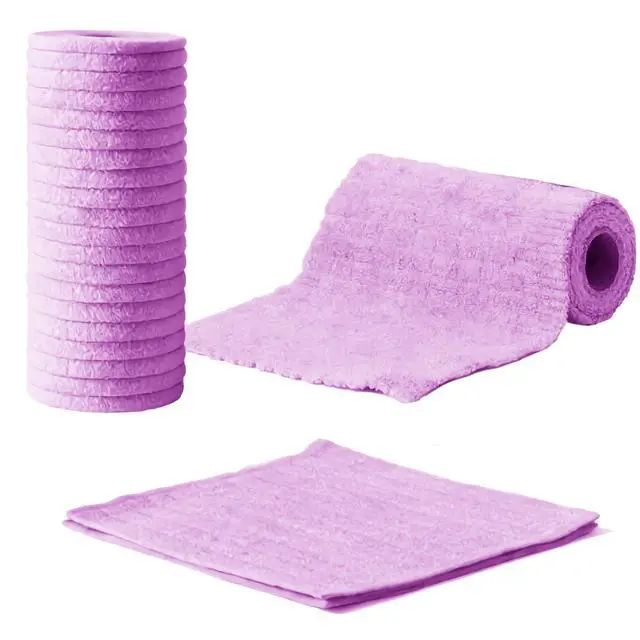 Alt view image 4 of 6 - 20PCS Cleaning Cloth, Reusable Wet & Dry Use Lint-Free Cleaning Rags 10"*10"(Purple)