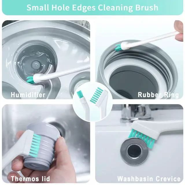 Alt view image 3 of 7 - Small Cleaning Brush Tight Spaces, 8pcs Crevice Cleaning Brushes Tool for Household Use, Tiny Cleaning Brush Mini Parts Humidifier Toaster