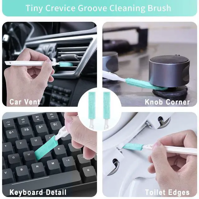 Alt view image 5 of 7 - Small Cleaning Brush Tight Spaces, 8pcs Crevice Cleaning Brushes Tool for Household Use, Tiny Cleaning Brush Mini Parts Humidifier Toaster