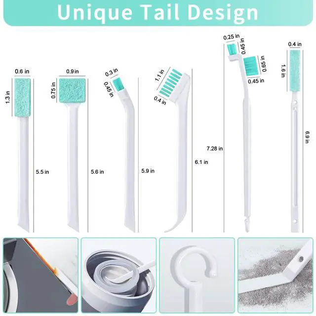 Alt view image 6 of 7 - Small Cleaning Brush Tight Spaces, 8pcs Crevice Cleaning Brushes Tool for Household Use, Tiny Cleaning Brush Mini Parts Humidifier Toaster