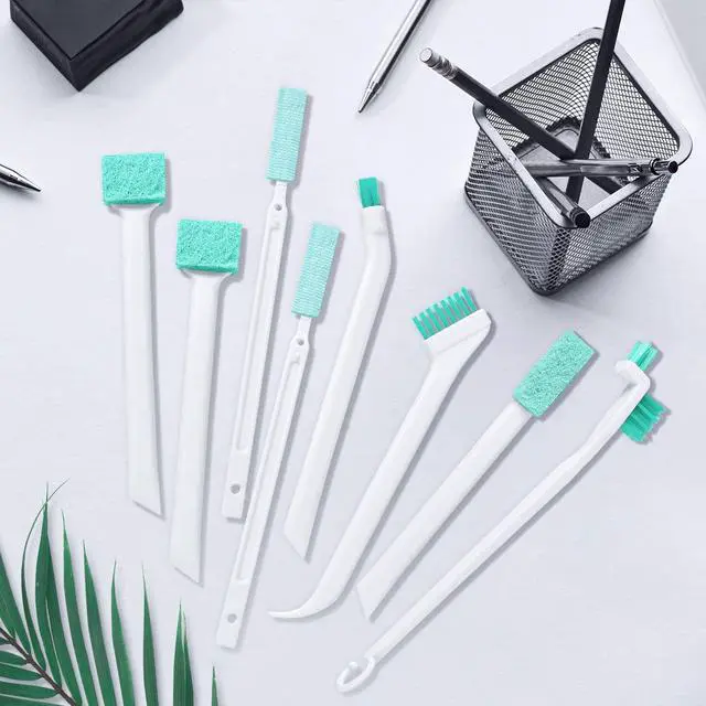 Alt view image 7 of 7 - Small Cleaning Brush Tight Spaces, 8pcs Crevice Cleaning Brushes Tool for Household Use, Tiny Cleaning Brush Mini Parts Humidifier Toaster