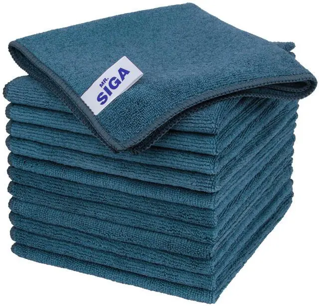 Main image of Microfiber Cleaning Cloth, All-Purpose Microfiber Towels, Streak Free Cleaning Rags, Pack of 12, Light Teal, Size 32 x 32 cm(12.6 x 12.6 inch)