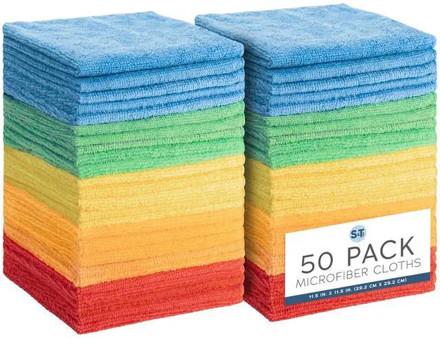 Main image of Microfiber Cleaning Cloth, 50 Pack, 11.5" x 11.5"
