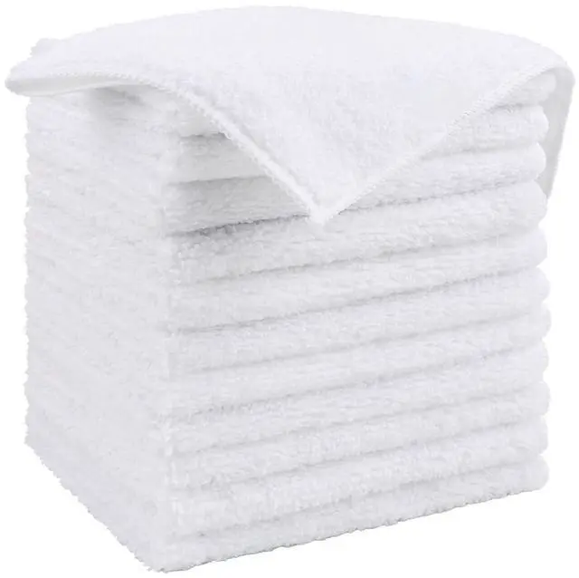 Main image of White Microfiber Cleaning Cloth, 12 Pack Premium Microfiber Towels for Cars, Lint Free, Scratch-Free, Highly Absorbent, Reusable Cleaning Rags for Car, Household, Kitchen, Window, 11.5"X11.5"