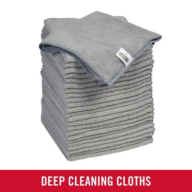 Alt view image 2 of 7 - All Purpose Microfiber Cleaning Cloth Towels, 50 Pack, 12"x12", Non-Scratch, Reusable/Washable for Cleaning/Wiping/Polishing for Home/Kitchen/Car