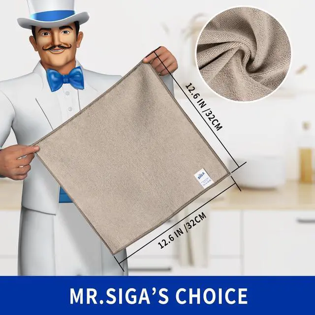 Alt view image 2 of 7 - Microfiber Cleaning Cloths, Streak Free Microfiber Towels, 12 Pack