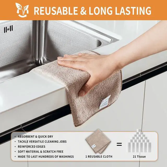 Alt view image 6 of 7 - Microfiber Cleaning Cloths, Streak Free Microfiber Towels, 12 Pack