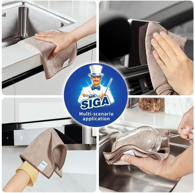 Alt view image 7 of 7 - Microfiber Cleaning Cloths, Streak Free Microfiber Towels, 12 Pack