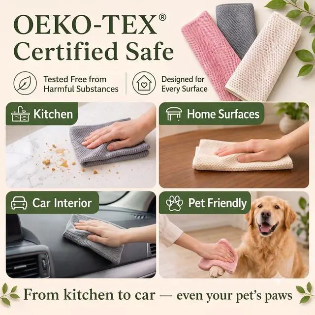 Alt view image 2 of 7 - Non-Toxic Microfiber Kitchen Cleaning Cloths, 6 Pack, 12 x 12 in