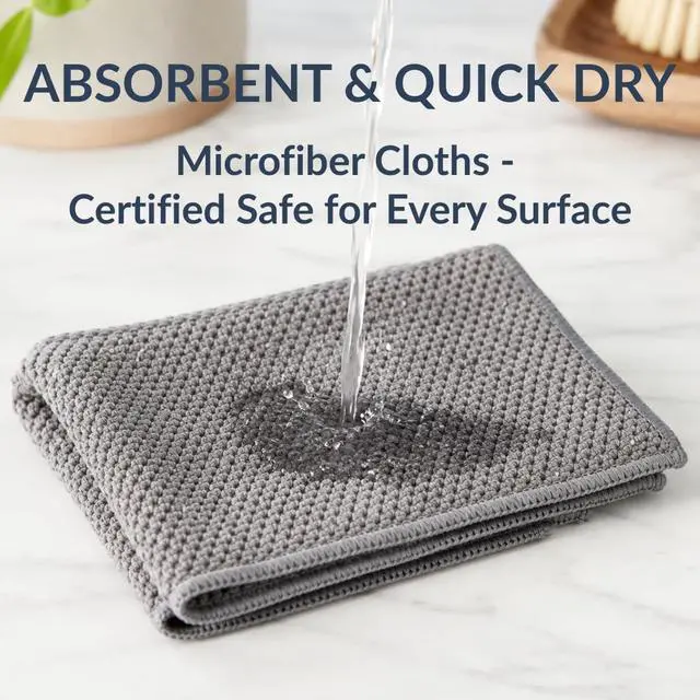 Alt view image 4 of 7 - Non-Toxic Microfiber Kitchen Cleaning Cloths, 6 Pack, 12 x 12 in