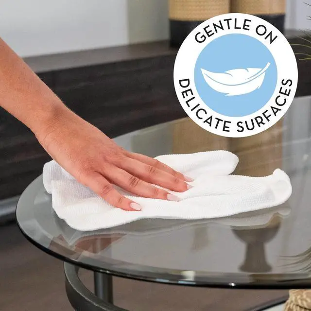 Alt view image 3 of 6 - Microfiber Cleaning Cloth, 50 Pack, 11.5" x 11.5", White