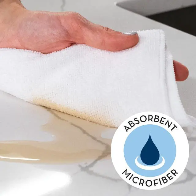 Alt view image 2 of 6 - Microfiber Cleaning Cloth, 50 Pack, 11.5" x 11.5", White