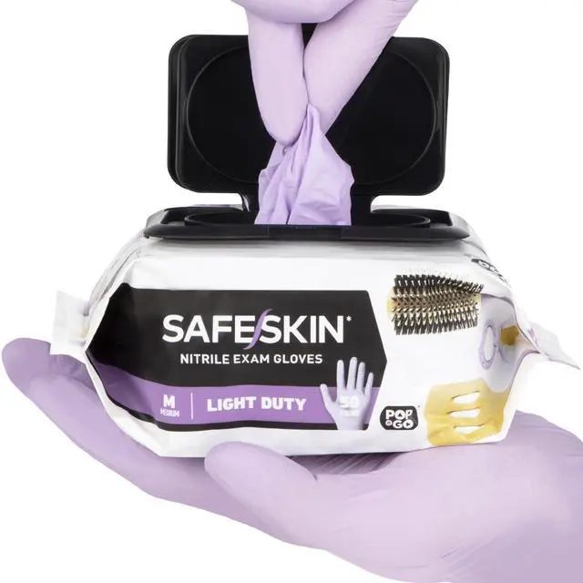 Main image of Nitrile Disposable Gloves, 50-Count Pack, Light Duty, Medium Size, Powder Free - For Food Handling, First Aid, Hair Coloring, Baby and Pet Care - Premium Medical Exam Gloves