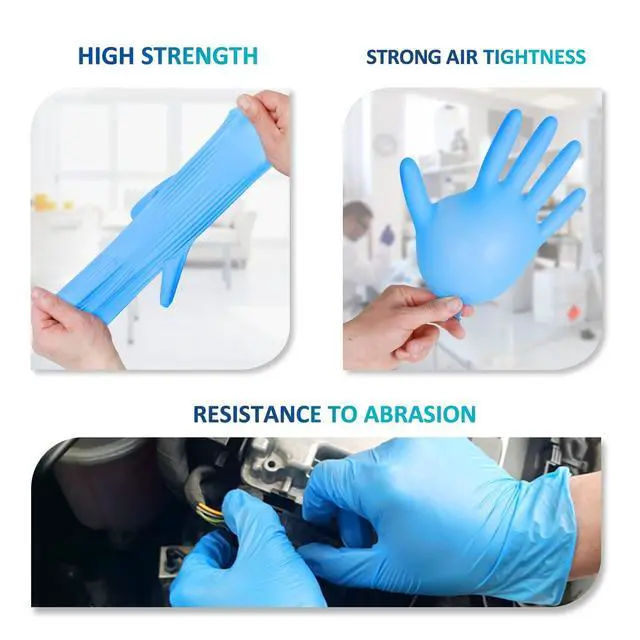 Alt view image 2 of 6 - Nitrile Disposable Gloves,4mil-100 Count,Gloves Disposable Latex Free,Powder Free for Cooking,Household,Food safe
