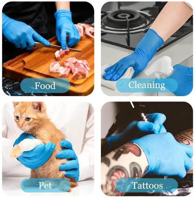Alt view image 5 of 6 - Nitrile Disposable Gloves,4mil-100 Count,Gloves Disposable Latex Free,Powder Free for Cooking,Household,Food safe