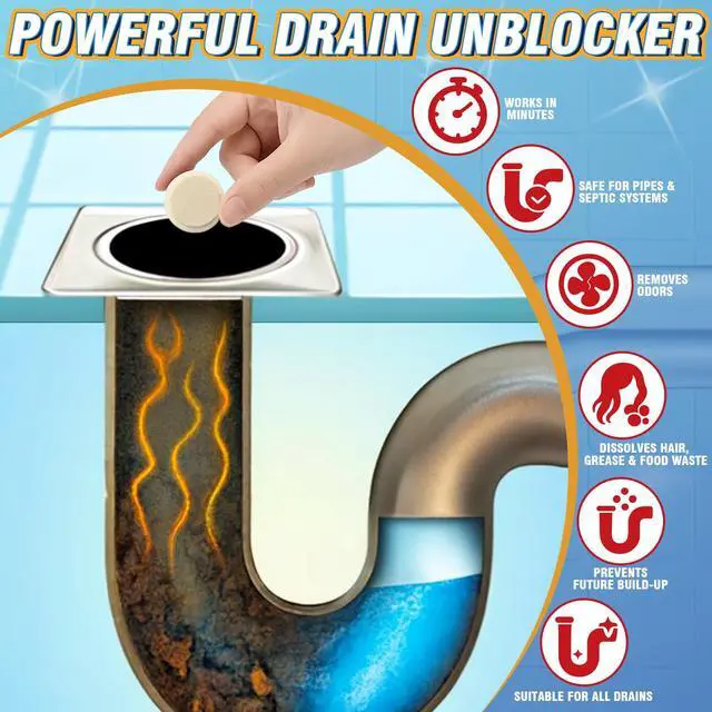 Alt view image 5 of 6 - Smelly Sink and Drain Cleaner, 25 Pack Drain Cleaner Tablets Effervescent Tablets, Quickly Eliminates Odors, Drains Smell Eliminator for Sewer, Toilet and Septic Tank, Sink Smell Eliminator