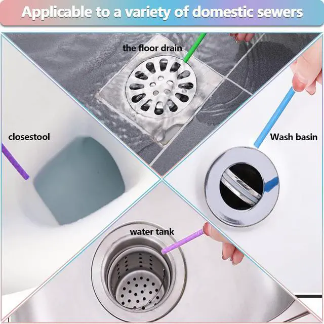 Alt view image 3 of 7 - 72pcs Drain Cleaner Deodorizer Sticks - Keep Drain Pipes Clear, Prevent Clogs for Kitchen, Bathroom, Toilet (6 Color)