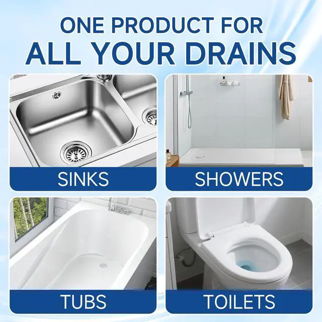 Alt view image 5 of 7 - Drain Clog Remover for Sink & Shower, Dissolves Hair, Grease, Soap Scum & Paper, Powerful Bleach-Free Drain Cleaner Powder, 6 Pre-Measured Treatments for Bathroom & Kitchen