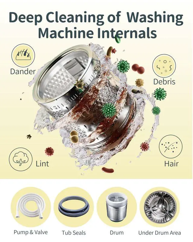 Alt view image 3 of 7 - Pet Hair Dissolver Washing Machine Cleaner Powder, 4 Sachets