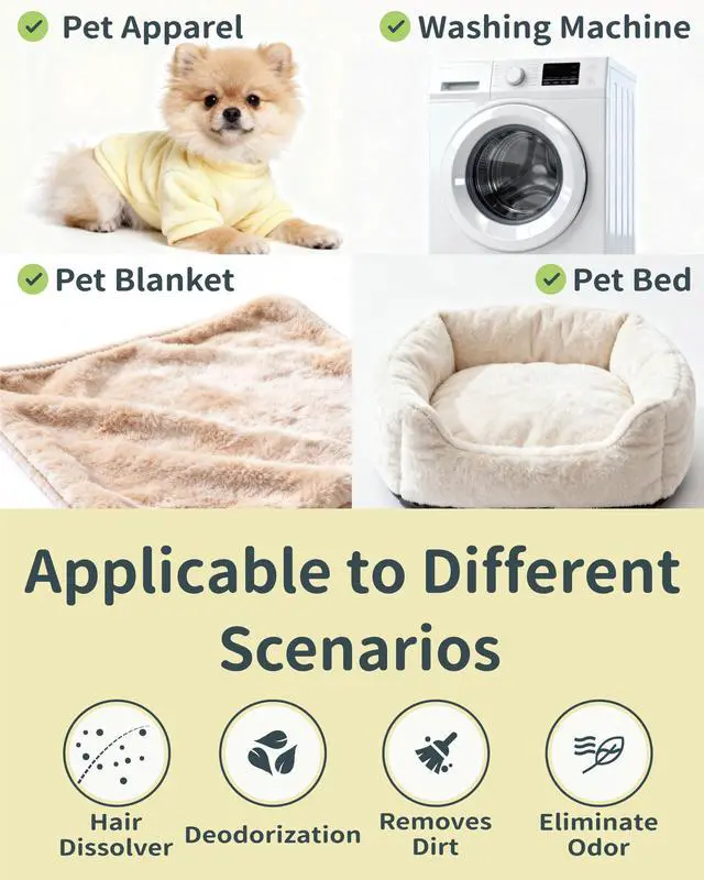 Alt view image 4 of 7 - Pet Hair Dissolver Washing Machine Cleaner Powder, 4 Sachets