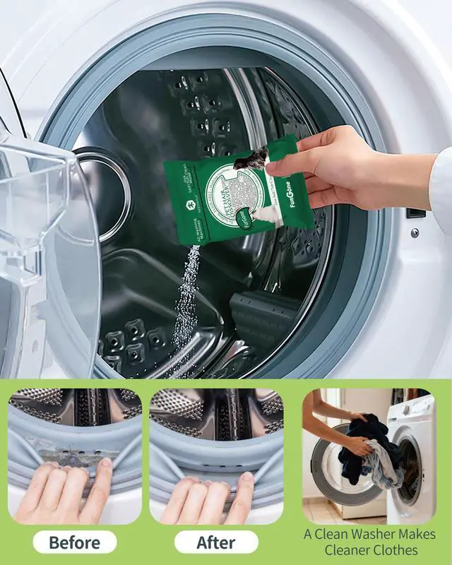 Alt view image 6 of 7 - Pet Hair Dissolver Washing Machine Cleaner Powder, 4 Sachets