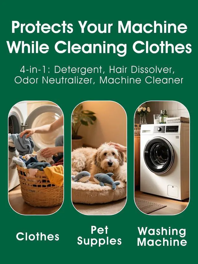 Alt view image 6 of 7 - Pet Hair Remover for Laundry - Dog & Cat, Powder Detergent, 2 Sachets