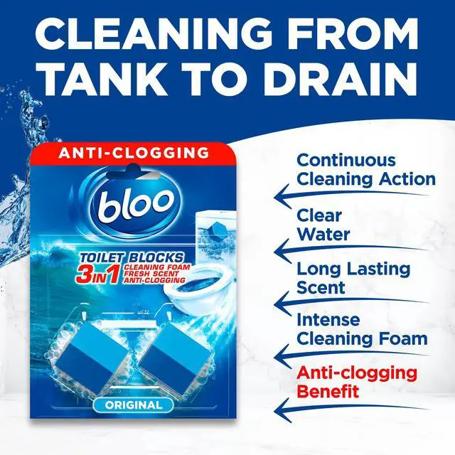 Alt view image 2 of 7 - 2in1 in-Cistern Toilet Blocks Original 50g Limescale Remover Cistern, Cleaning, Foaming Action and Fresheners