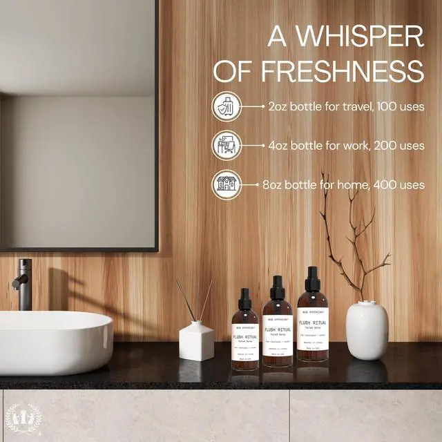 Alt view image 4 of 7 - Flush Ritual - Aromatic & Refreshing Toilet Spray, Use Before You Go, 2 oz, Infused with Natural Essential Oils - Aloe + Eucalyptus + Lavender