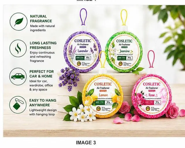 Alt view image 3 of 4 - Bathroom Air Freshener Blocks, 60g, 4 Powerful Fragrances, Pack of 4